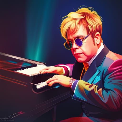 Elton John On Piano Ai Generated Artwork Nightcafe Creator