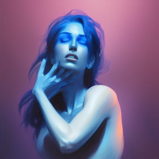 blue woman