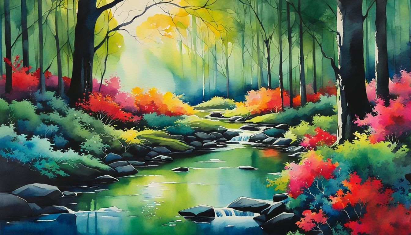 Bright Colors in the Depths of the Forest