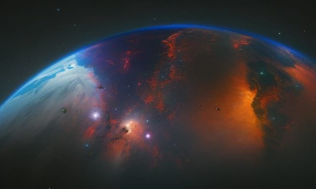 beautiful Spacecore digital painting "Space Odyssey", a vast...