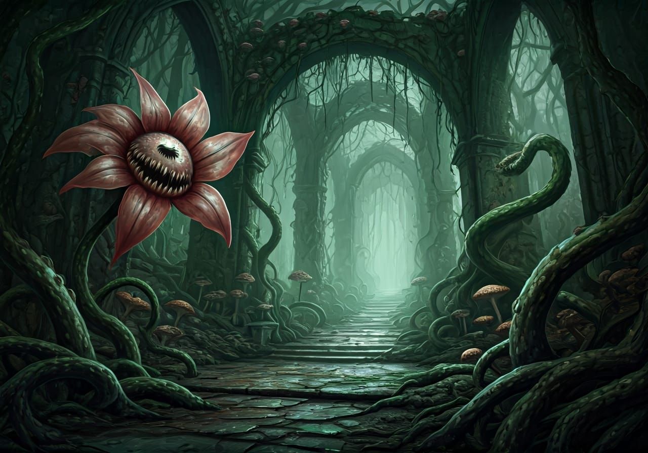 Creepy garden  by @Cleona