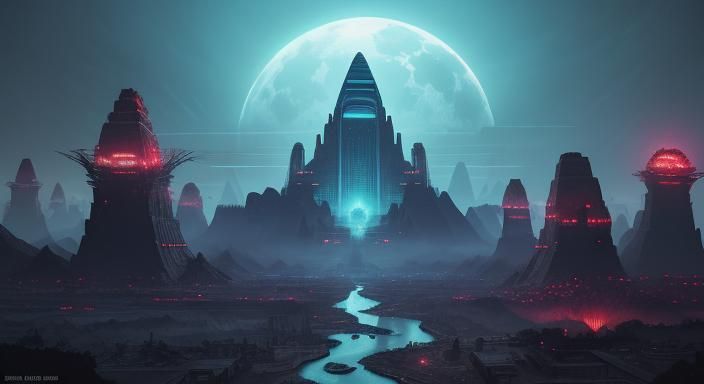 Alien Mega City - AI Generated Artwork - NightCafe Creator