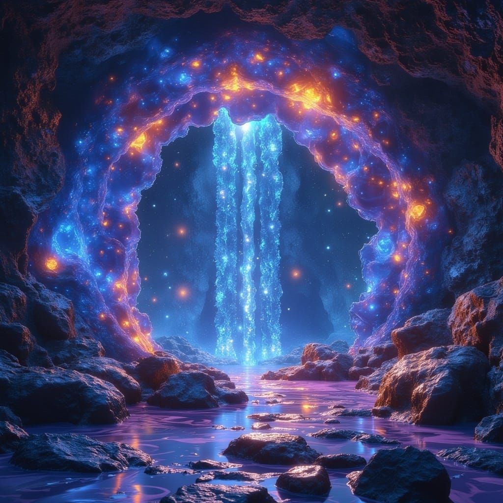 <lora:MJ6-1 Portals:1.0> Crystal Archway: A beautifully intricate arch made of glowing crystals that transports travelers to a mystical, sub...