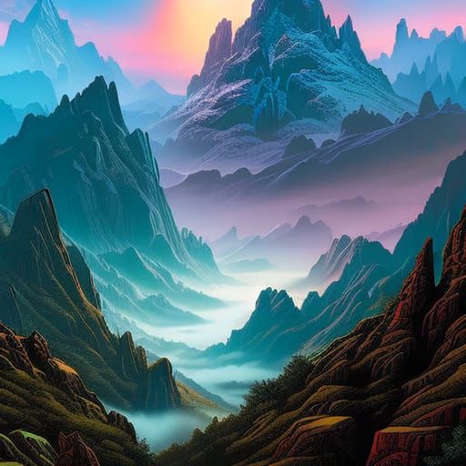 Beautiful misty mountain landscape Mark Brooks and Dan Mumfo...