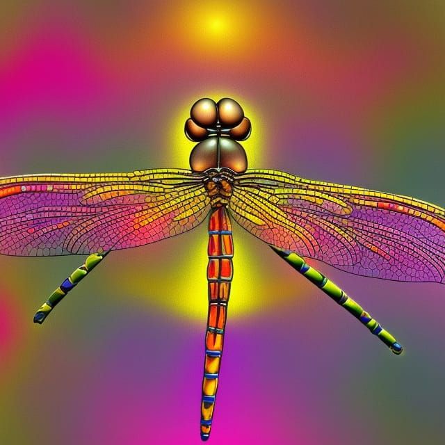 Delicate Dragonfly on a flower - AI Generated Artwork - NightCafe Creator