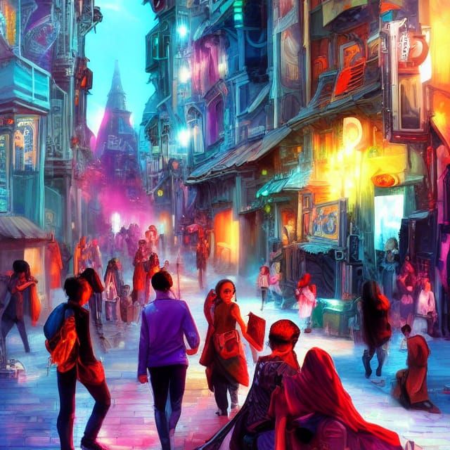 People of modern magical town
