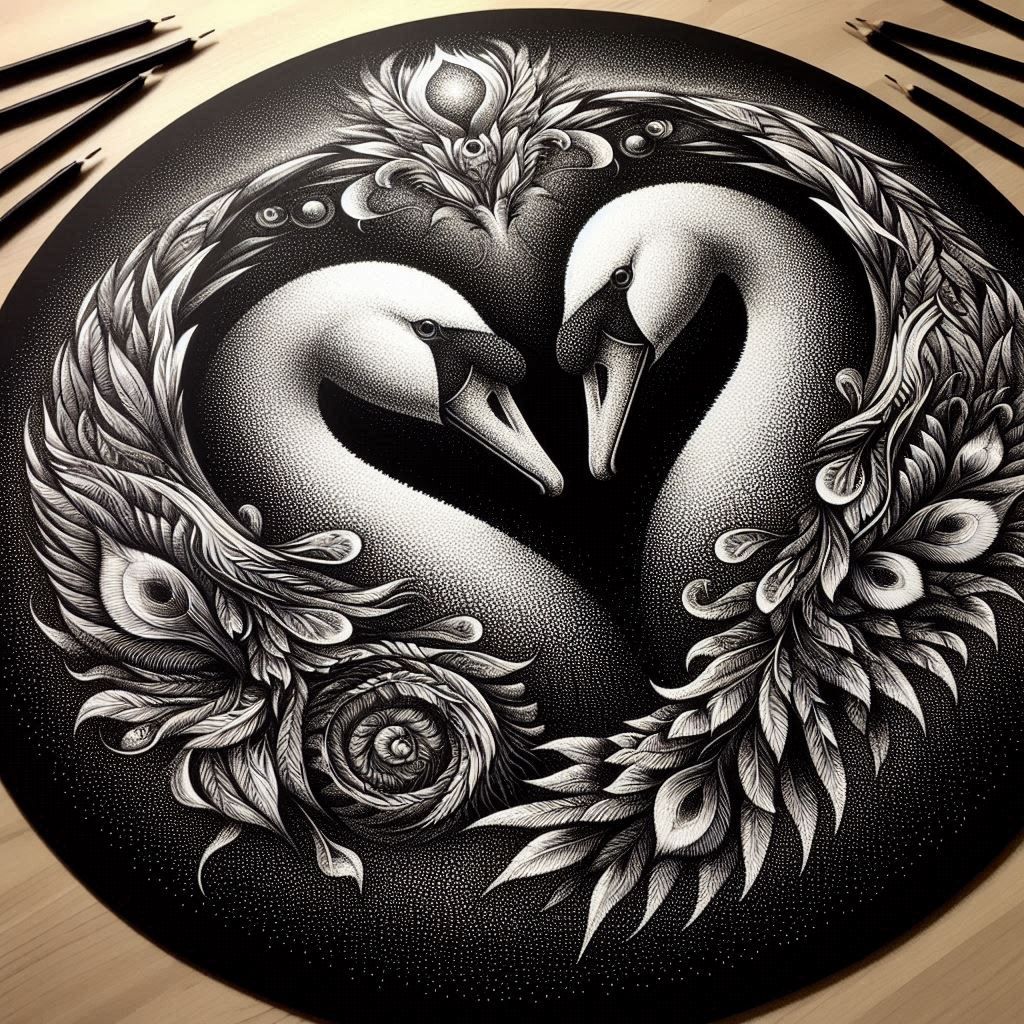 black and white pointillism