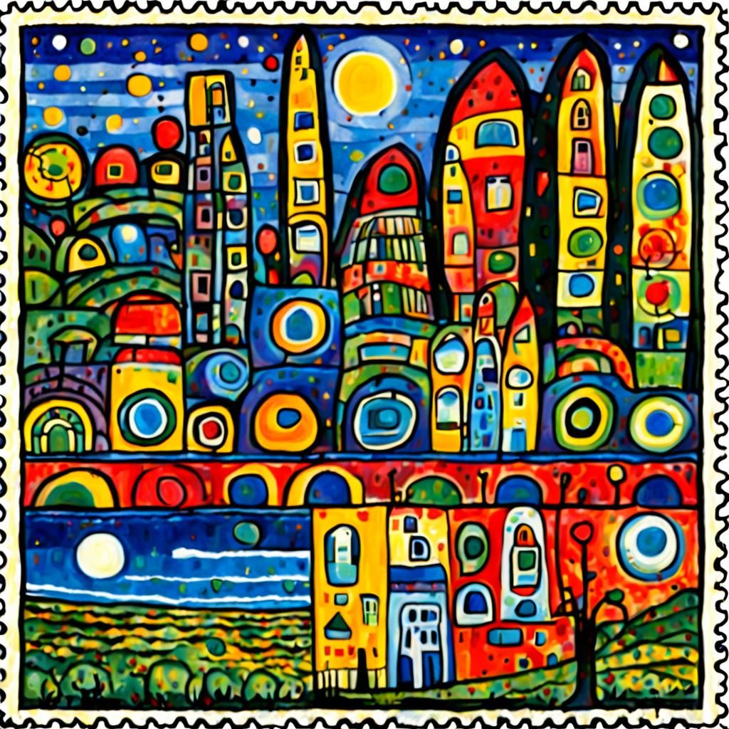 Hundertwasser postage stamp collection
