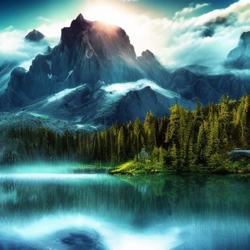 3 layer mountain scape realistic  by @Blaxer