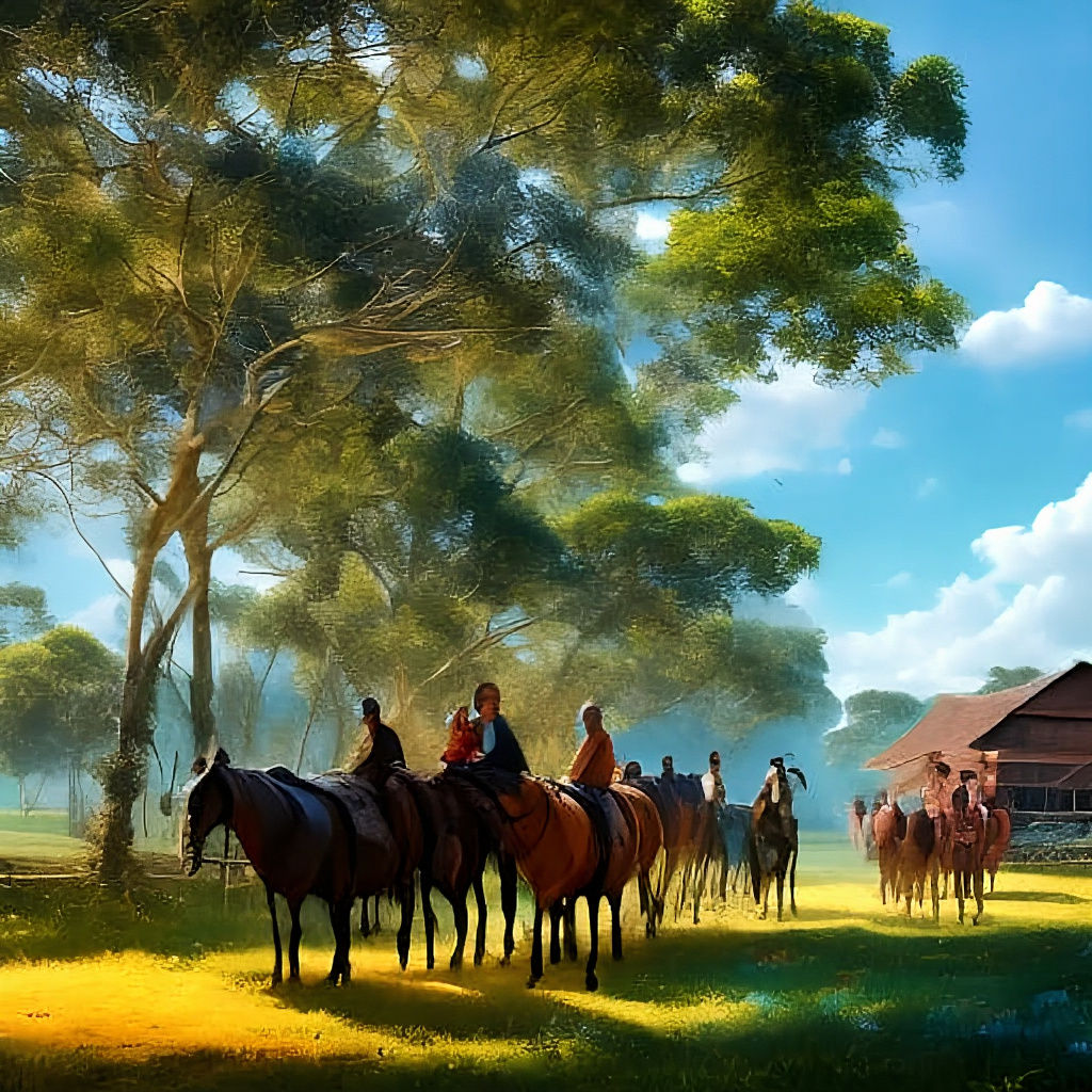 <lora:NC Hyperreal DS8:1.0> Some kampong kids are playing horseback, trying to see who can topple the other person of the human horse. It's ...