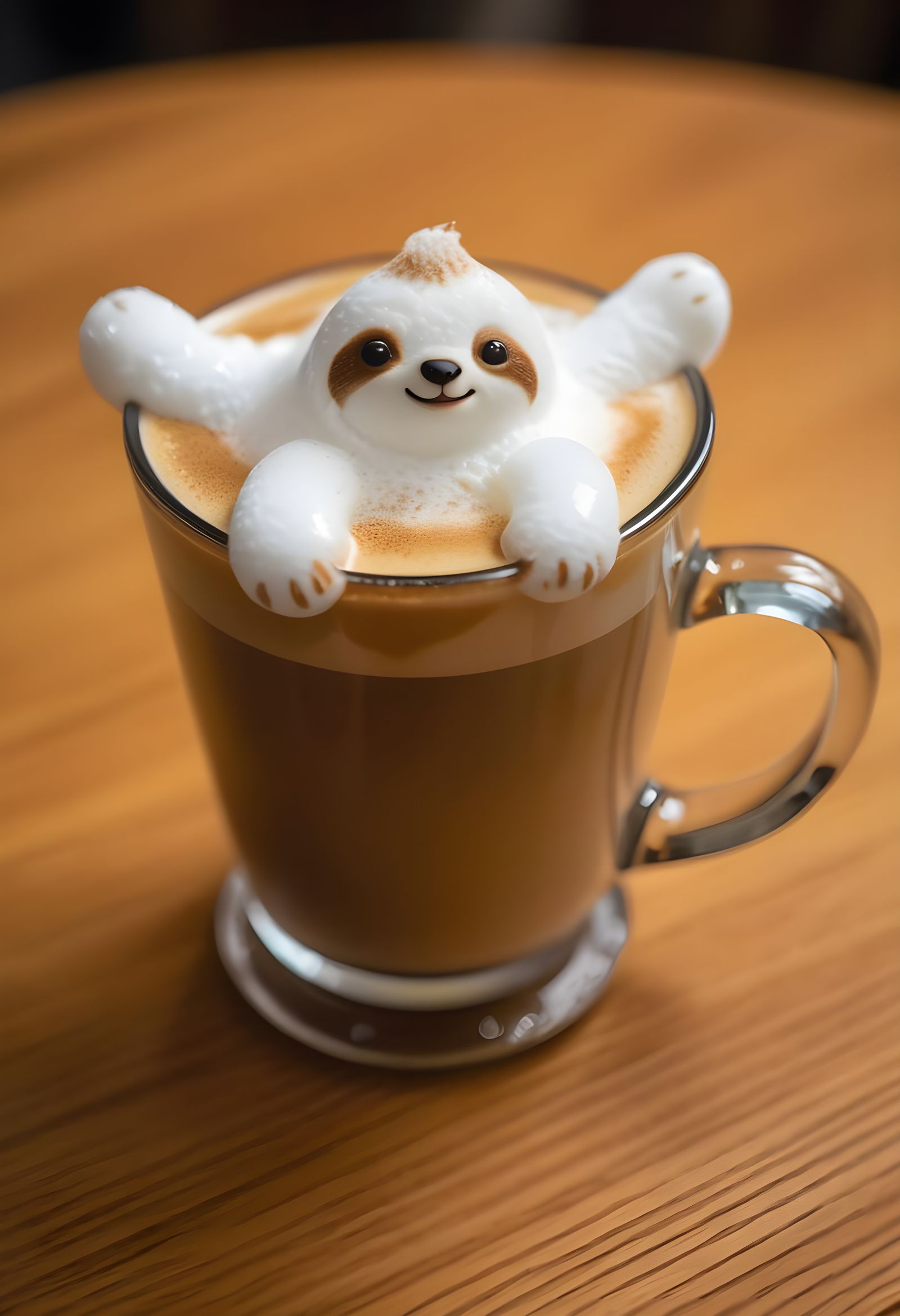 Playful sloth cappuccino  by @Zepp
