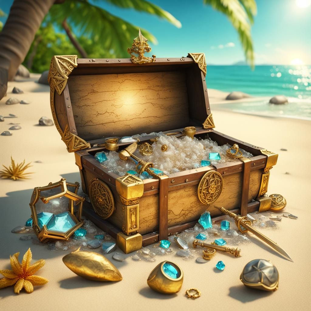Washed up treasure chest.