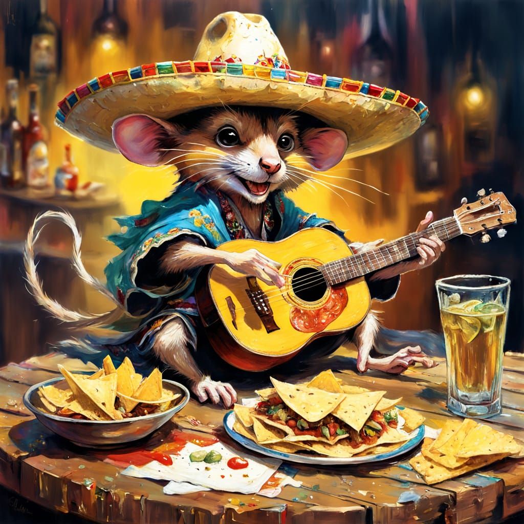  Mexican mouse with colored sombrero  by @Mapont