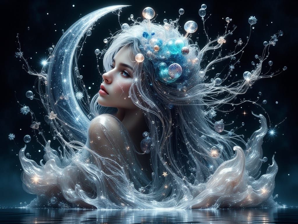 <lora:DreamweaverFlux:1.0> <lora:Exquisite Flux:1.0> <lora:Ethereal Magic Flux:1.0> (Things Made of Liquid: 2.5) head and shoulders portrait...