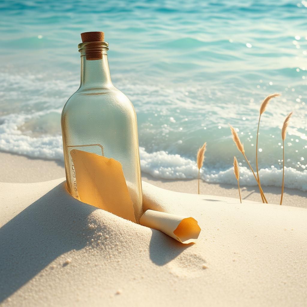 The wind blows softly and the waves roll slowly up the white...