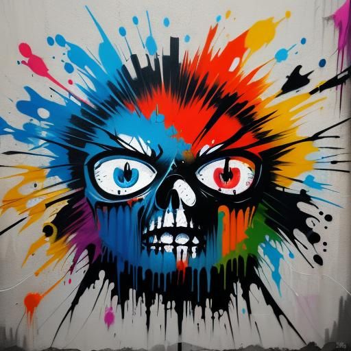 From alive Busy to poor dead Abandoned graffiti art, splash art, street art, spray paint, oil gouache ...  by @ebeis2000