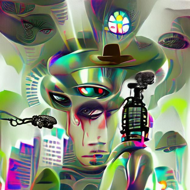 Future alien robot God enslaves humanity