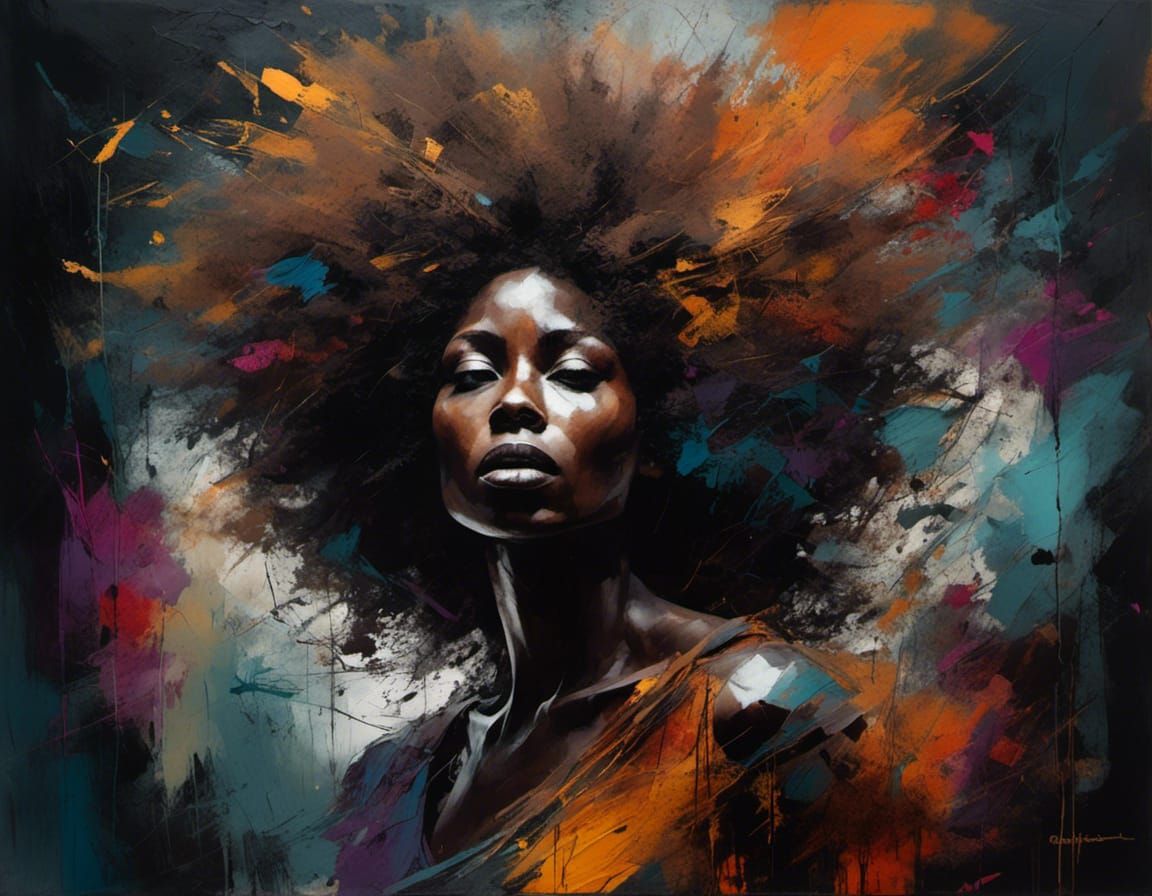 Portrait  of A beautiful Afro woman