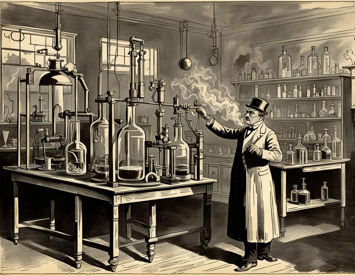 1920s Victorian science lab experiments   by @Harry-Lagman