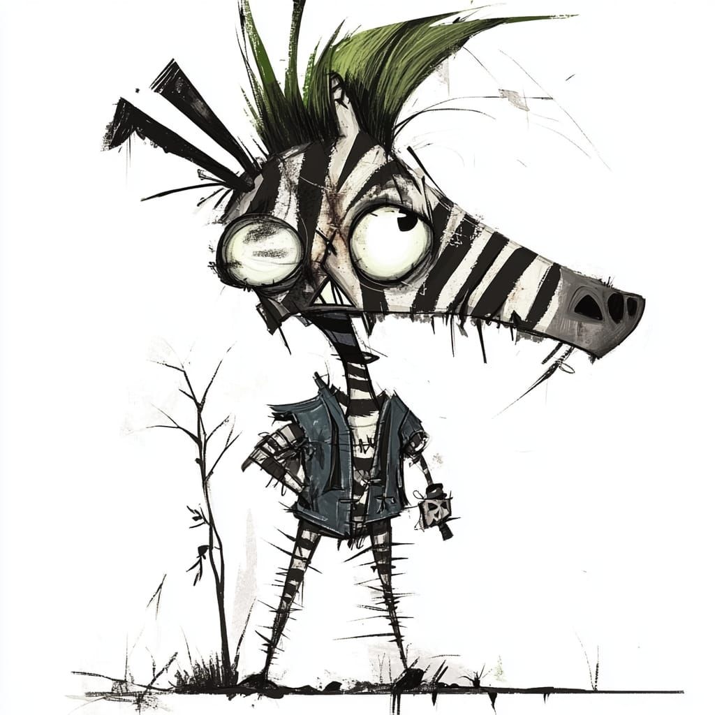 angry punk zebra