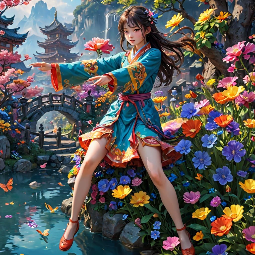 Dancing Girl in Disney Pixar Style