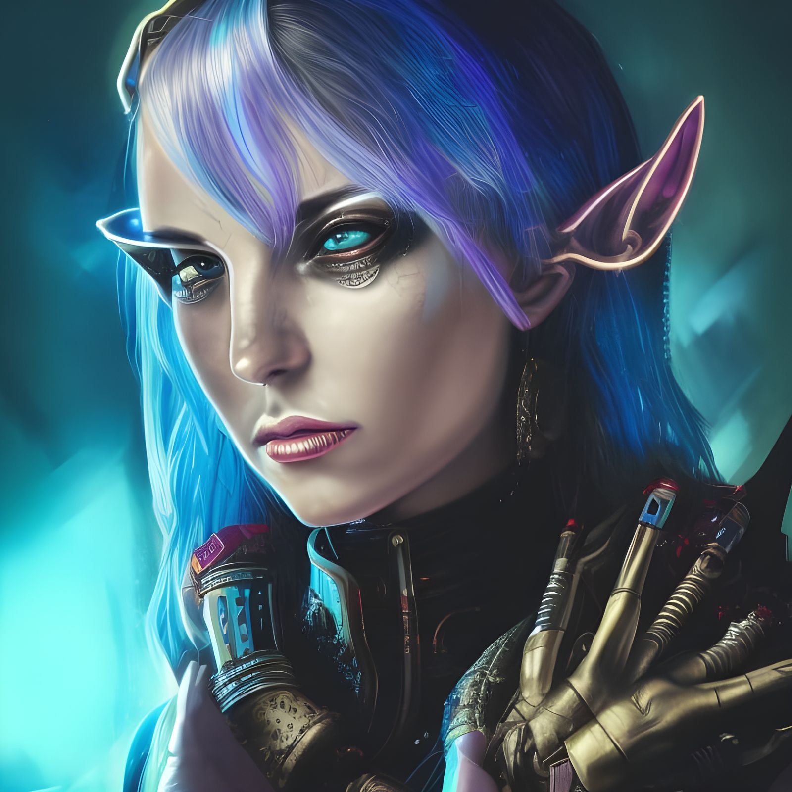 Cyberpunk Elf AI, Images, Pictures