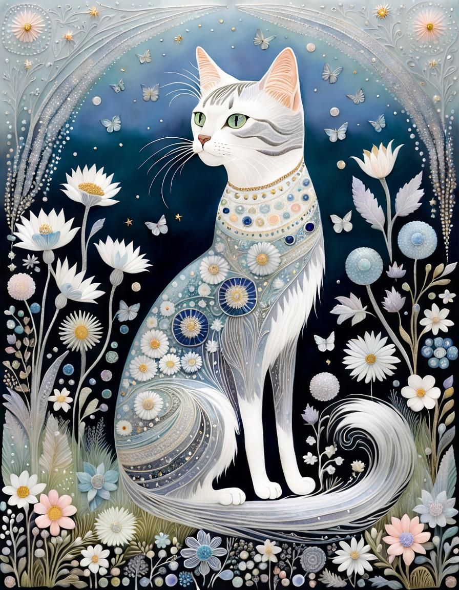 Flower cat  by @YukiKenji