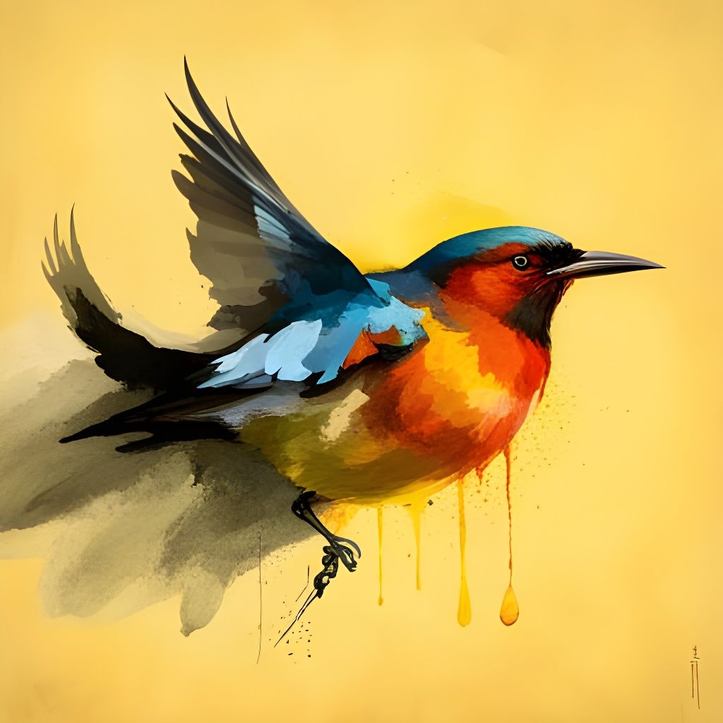  bird on a yellow background  by @RF