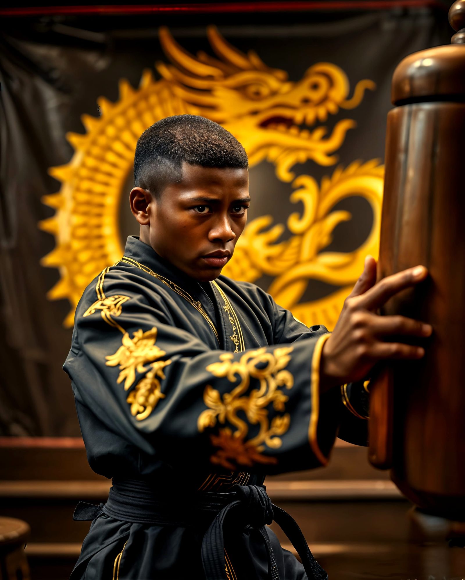 Tariq  practicing Wing Chun