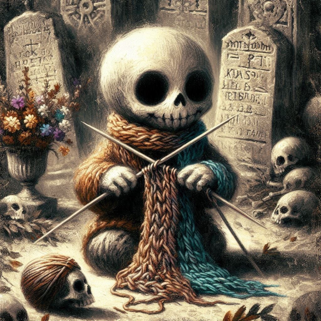 It's starting to get cold, it's good at home knitting