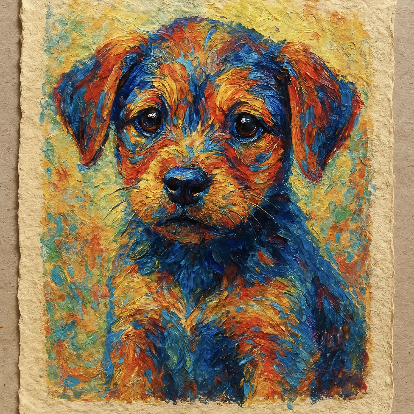 Rainbow Puppy Portrait