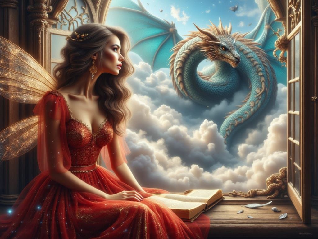 <lora:FiosWindowMagic:1.0> Tales of the cloud DRagon