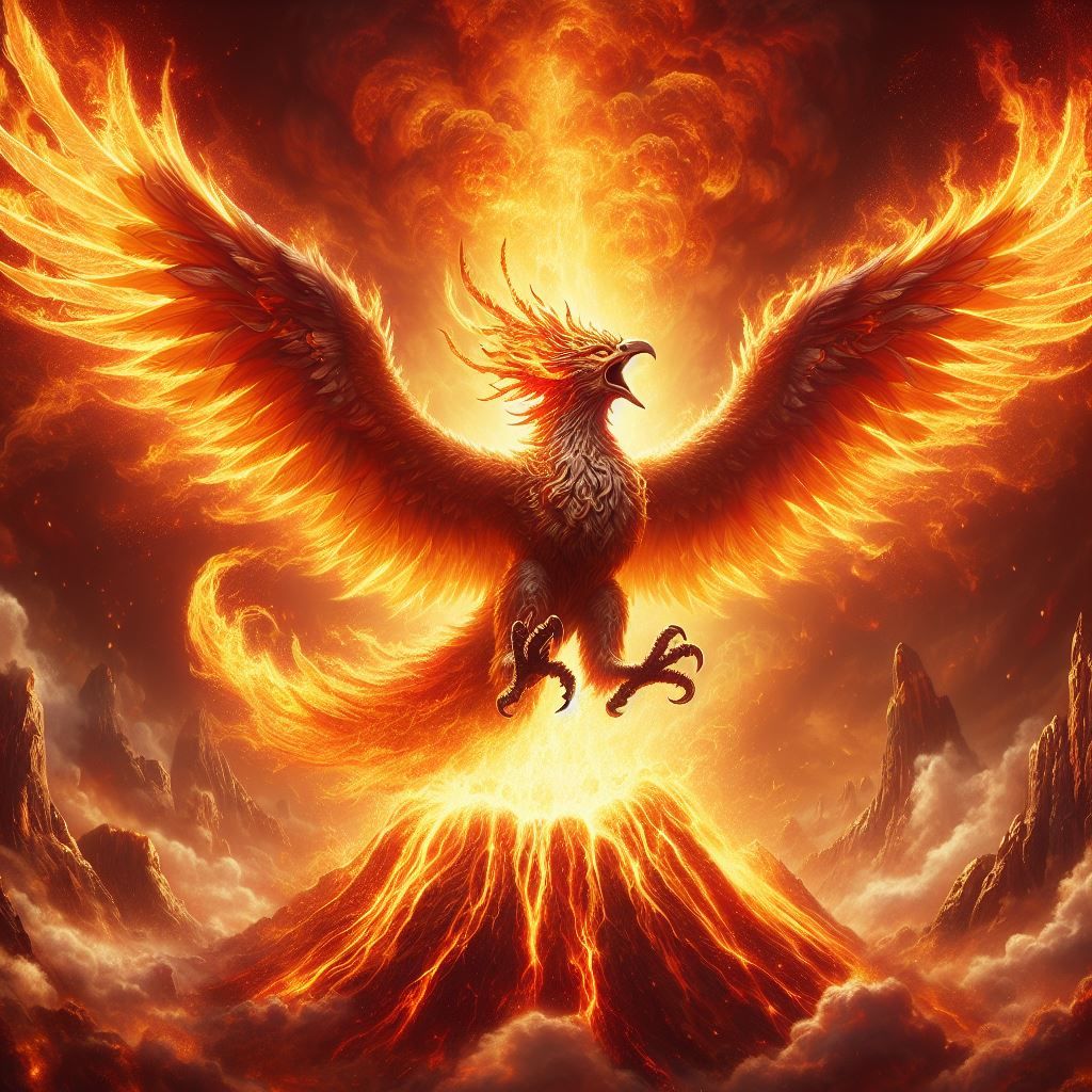 Firebird on the throne