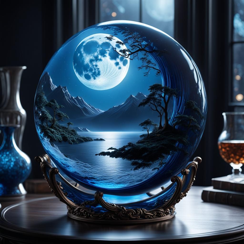 An extremely beautiful blown glass creation of a blue moon  by @Dantonio