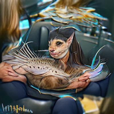 Catfish literal cat fish with long whiskers sitting on the lap of her ...