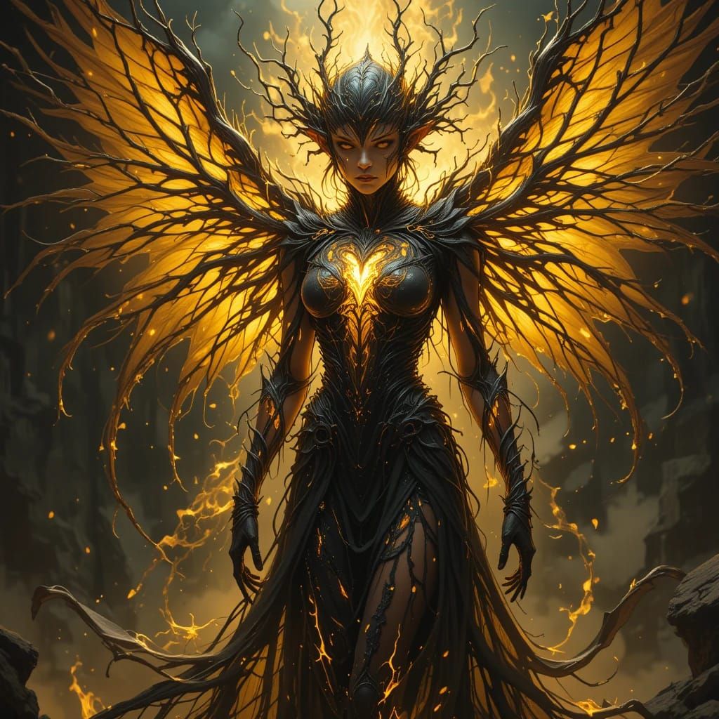 Ember-Wrapped Elemental Elegance