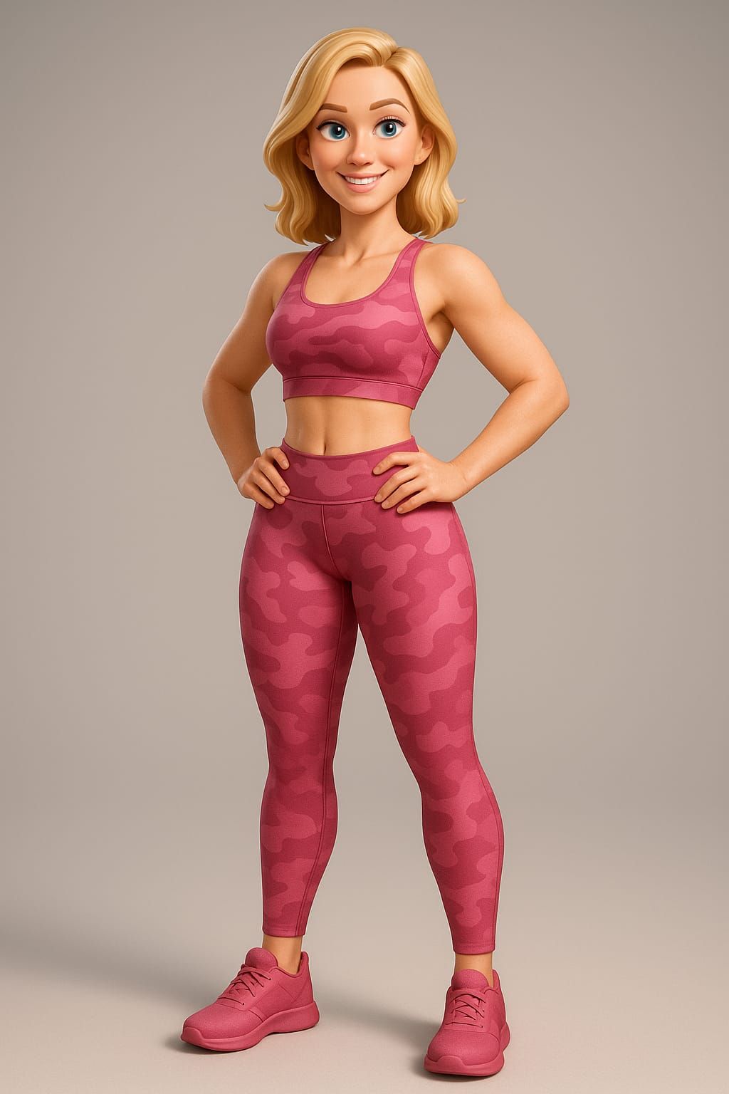 Fitness dance of a 3D model