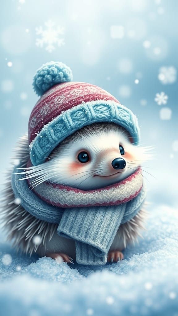Hedgehog in Winter  by @Dirk