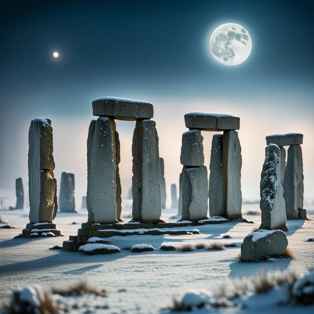 Stonehenge covered In snow and frost - AI Generated Artwork - NightCafe ...