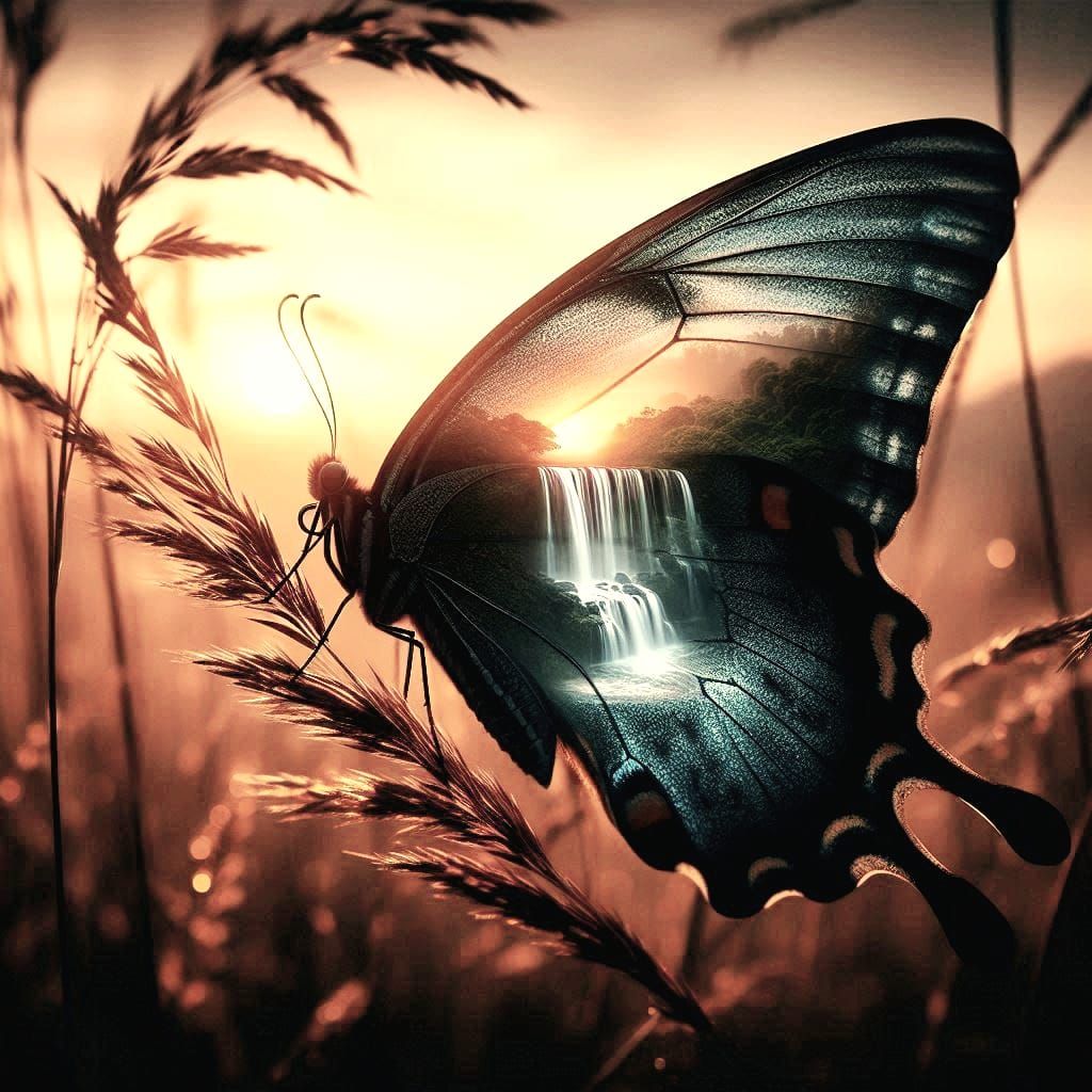 Double exposure butterfly
