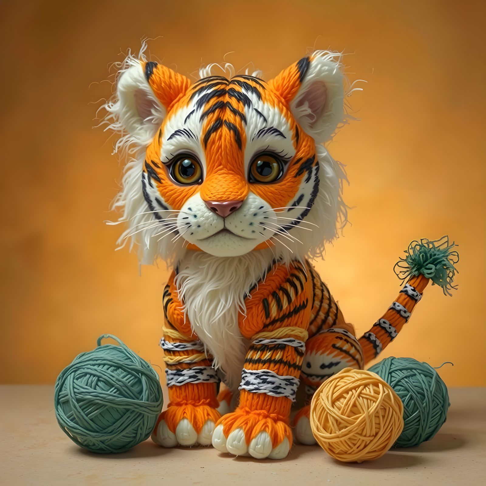 Knitted Tiger Cub  by @RMS