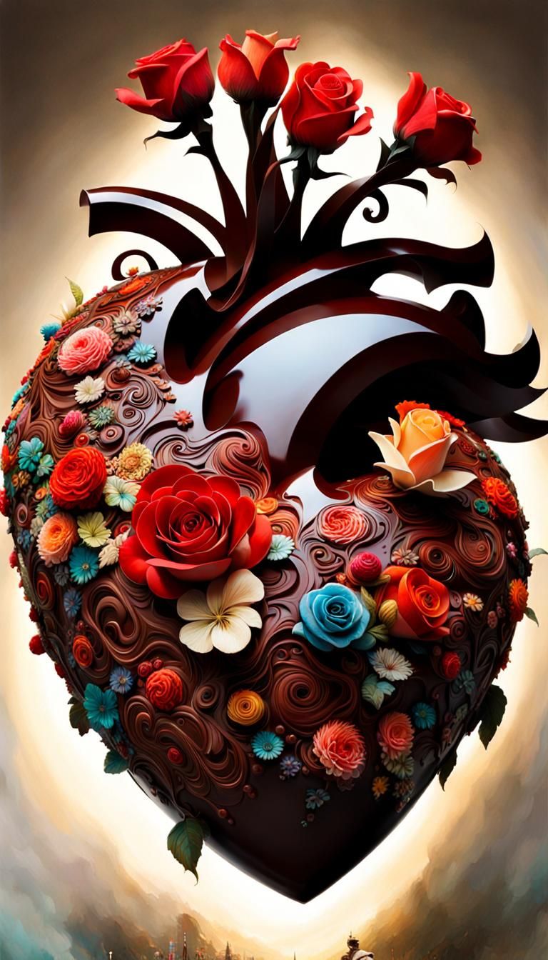 a heart pumping chocolate  by @Jokavld
