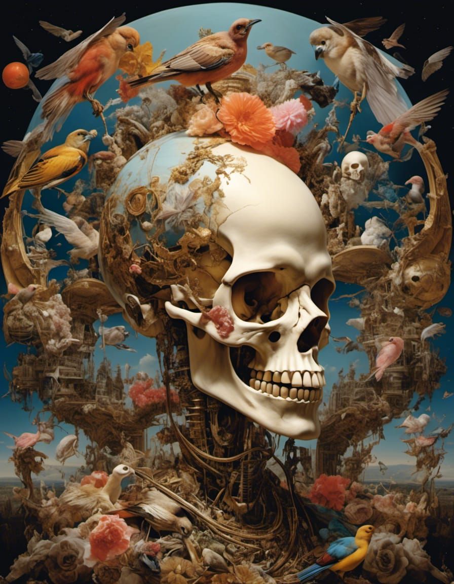 Skull and Birds