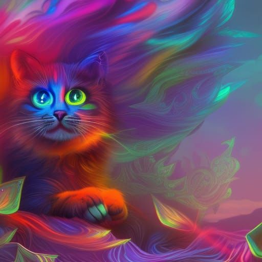 Cat In The Spirit Realm - Ai Generated Artwork - Nightcafe Creator