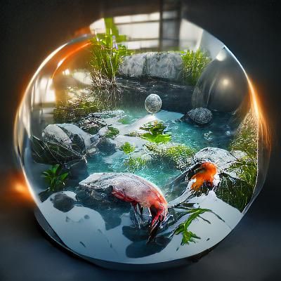 Koi Pond in a glass orb (upscaled)