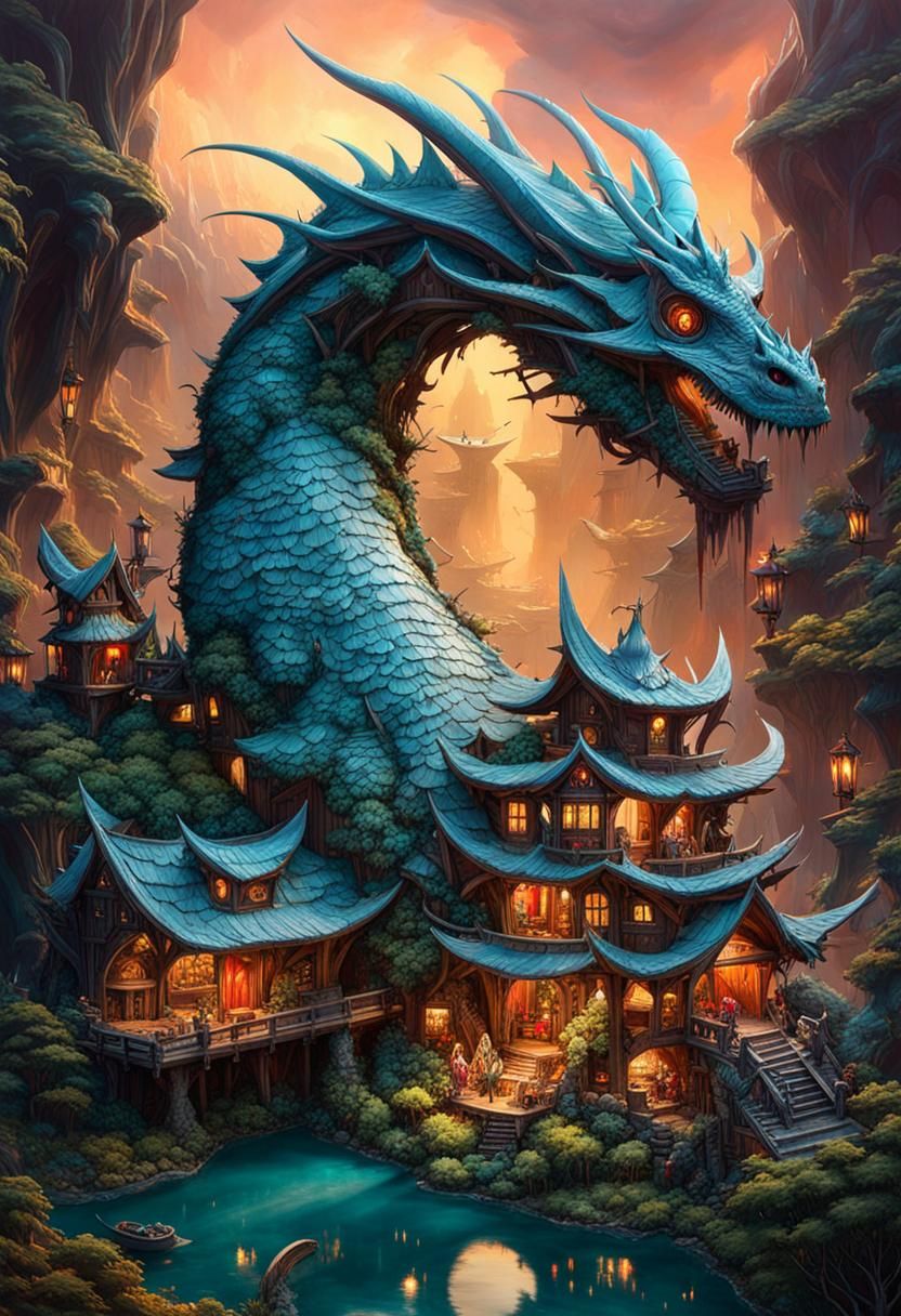 Dragon 🐲 Village Ai Generated Artwork Nightcafe Creator