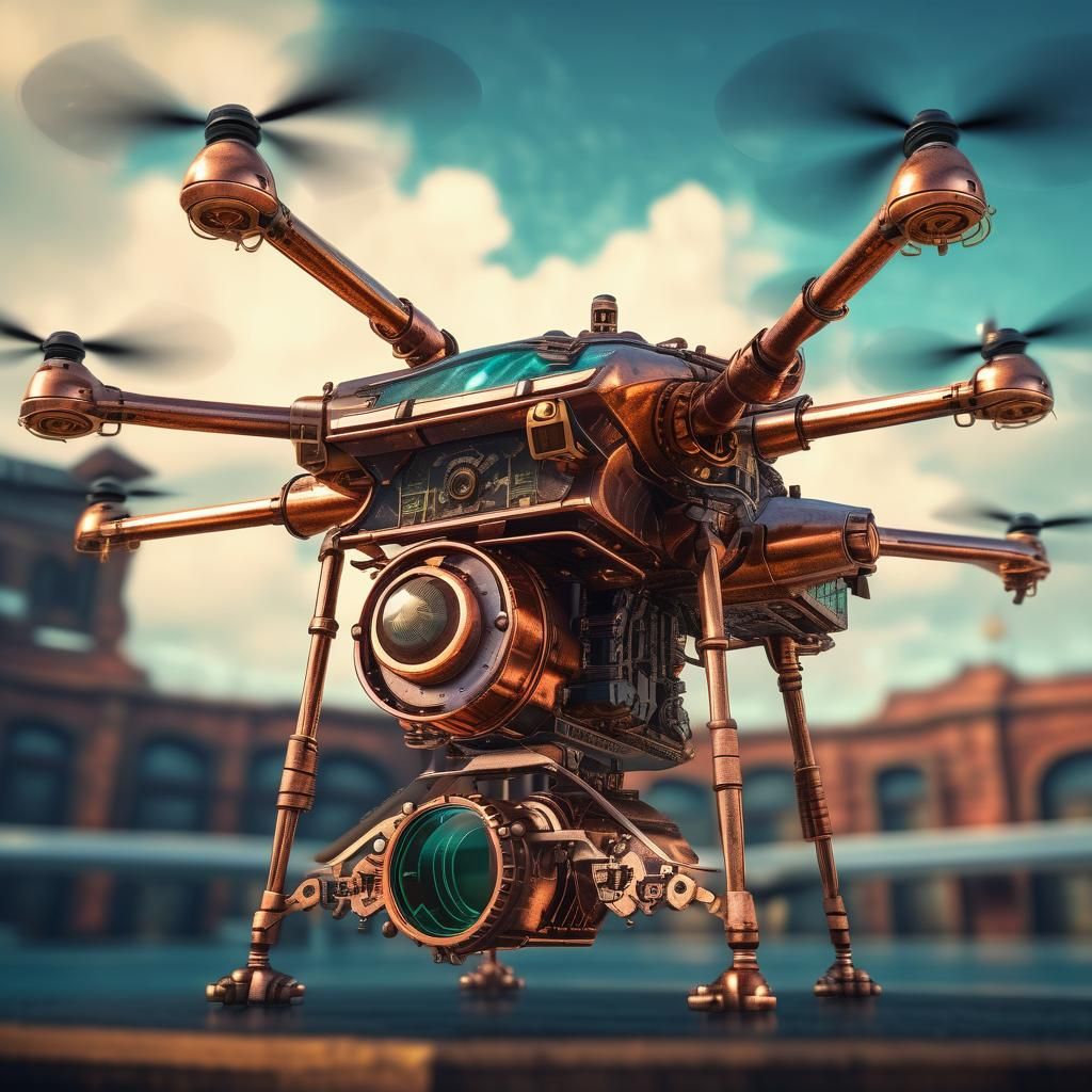 steampunk drone ready to go! - AI Generated Artwork - NightCafe Creator