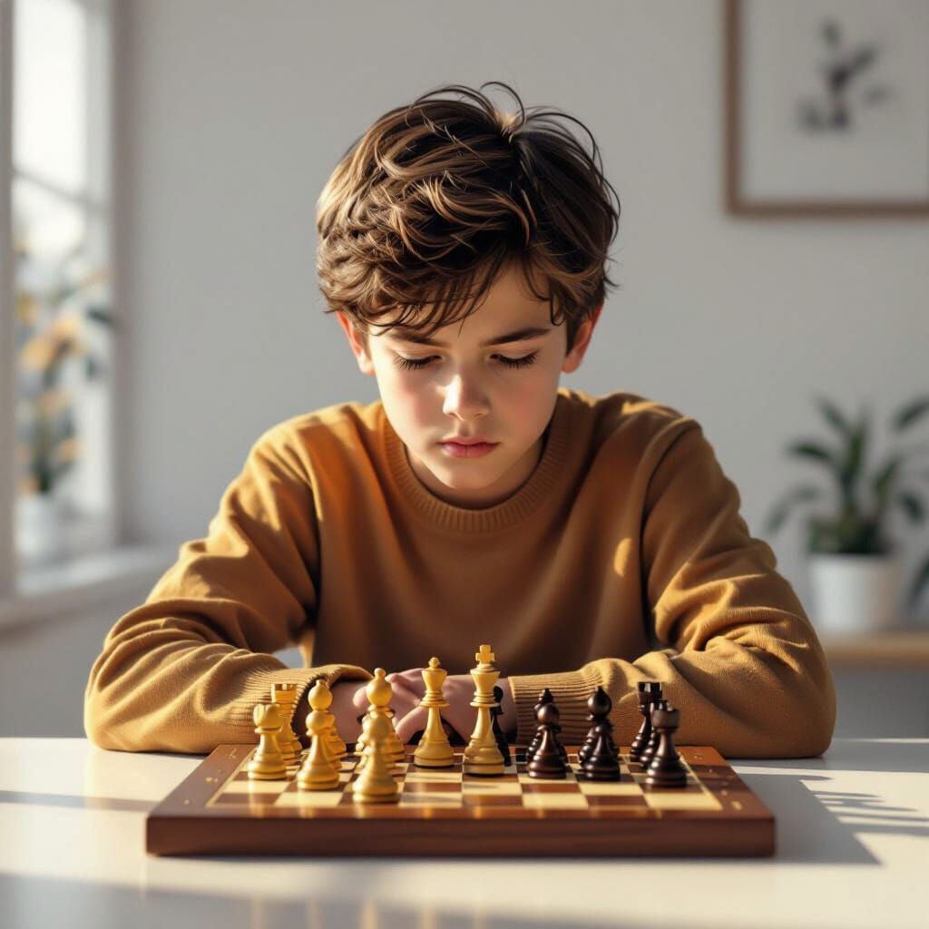 Intense Chess Match in Digital Art Style