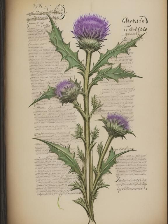 thistle drawing in a manuscrit  by @Ignatus