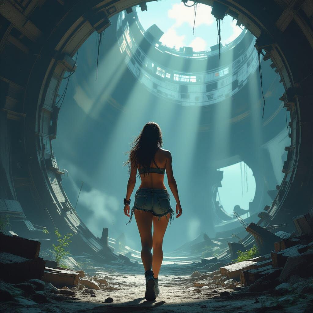 Exploring the remains of a derelict starship